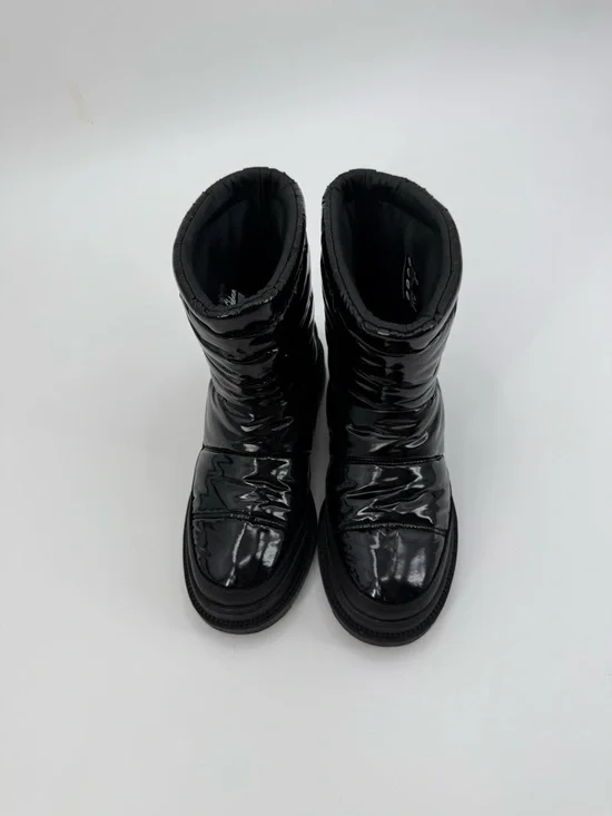 SAM EDELMAN Carlton Leather Trimmed Puffer Snow Boots Glossy Black Size 8.5 - Picture 11 of 16